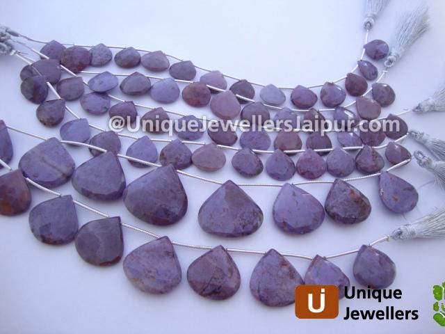 Dumortierite Far Faceted Heart Beads